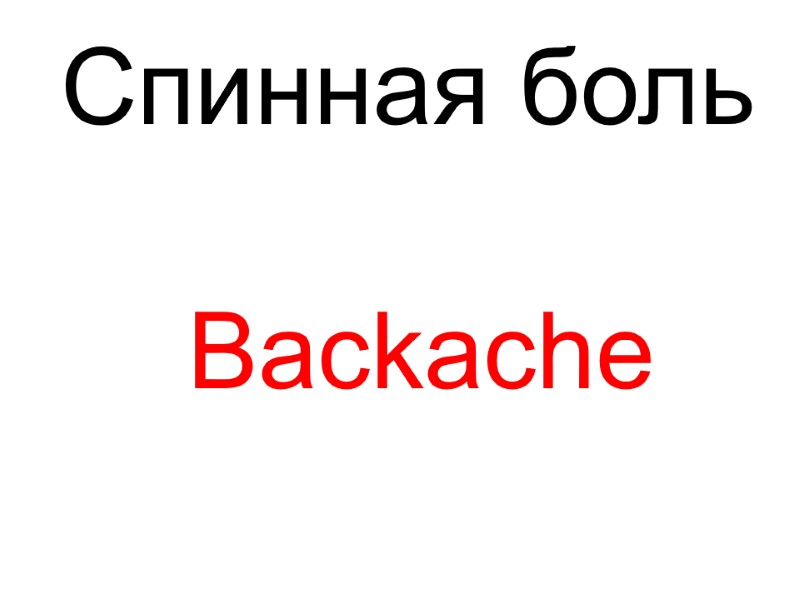 Backache  Спинная боль